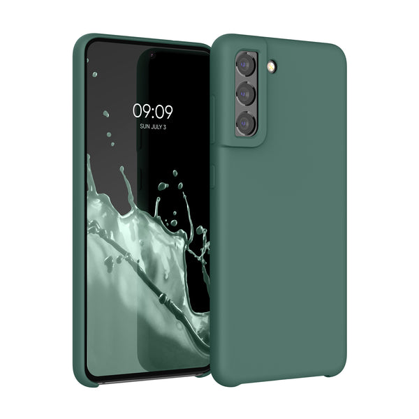 kwmobile_TPU Case gummiert für Samsung Galaxy S21 FE Moosgrün