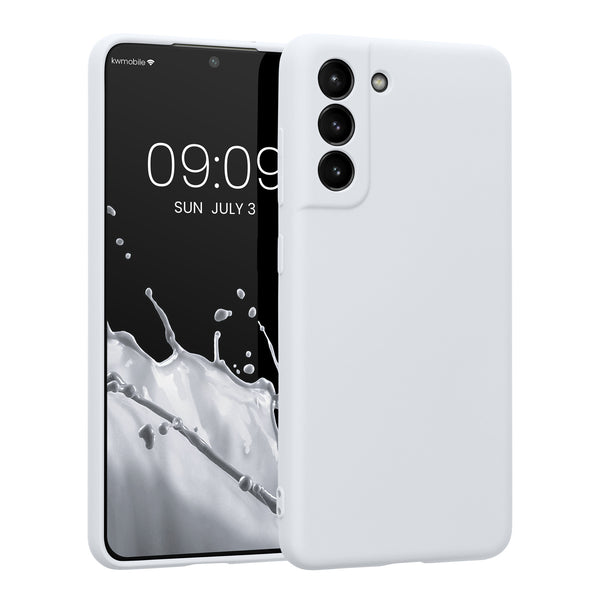 kwmobile_TPU Case gummiert Slim mit Kameraschutz für Samsung Galaxy S21 FE Weiß matt