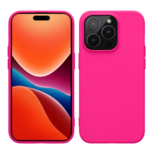 TPU Case gummiert Slim für Apple iPhone 14 Pro Neon Pink